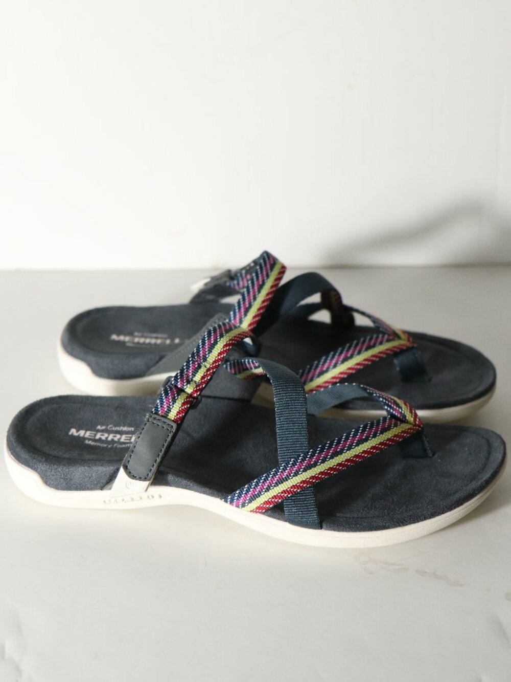 Merrell New Asymmetrical Thong Sandal District Mendi Women 9 Blue Comfort Hiking